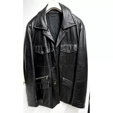 Versace RARA, giacca in vera pelle nera con logo Medusa