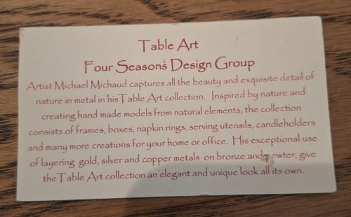 Table Art by Michael Michaud Herb Napkin Rings Boxes Set Of 4 Gold - Picture 18 of 20