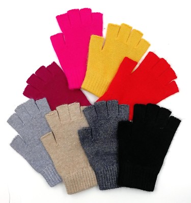 Pure Merino Wool Man Men Woman Women Half Finger Fingerless Gloves Mittens