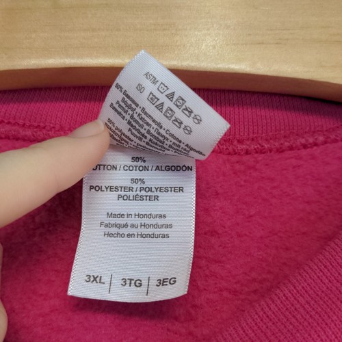 Gildan Heavy Blend Women's NAPA Girl Talk Pullover Sweatshirt Pink 3XL Crew Neck - Picture 10 of 13