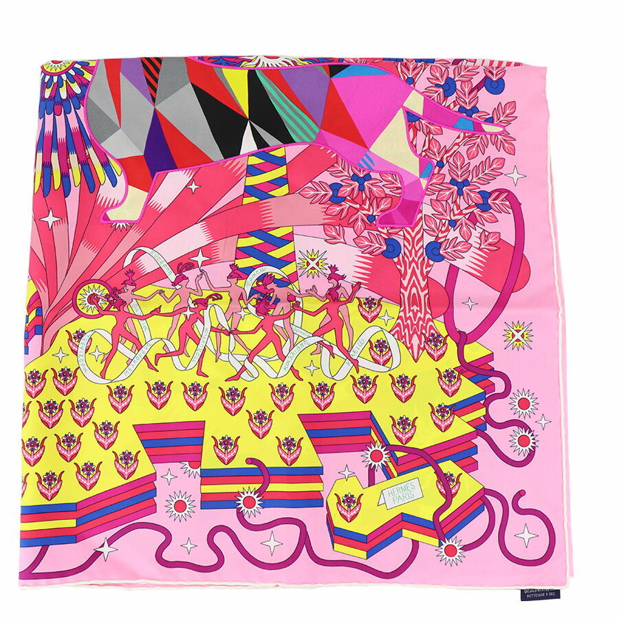 小物 HERMES Pattern Pleats Carre 90 HERMES Scarf Carre 90 Large Size Les Cles The Key Pattern