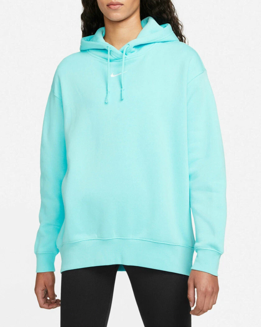 NEW Nike Women's Oversized Pullover Hoodie Sportswear Turquoise (DJ7668 482)