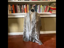 UNBRANDED LIGHT GRAY SEE THROUGH FLORAL  LONG SHAWL SCARF WRAP MULI-STYLE