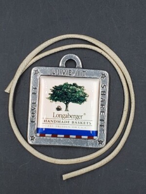 NOS Longaberger 2003 Bee Basket Pewter Square Tie On ''Love It Live It Share It''