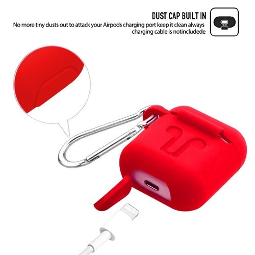 For Apple Airpods Case Thick Silicone Soft TPU Rubber Hybrid Case Keychain Cover - Picture 29 of 32
