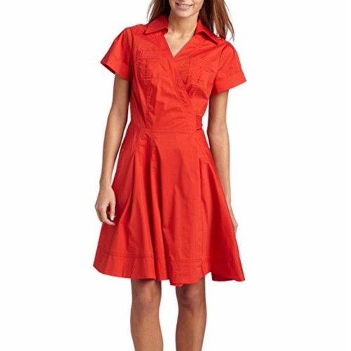 Kenneth Cole rotes echtes Wickel Shirt Kleid Retro 60’s Rockabilly, Größe 12