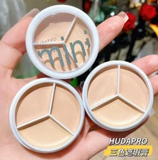 3 Colors Palette Concealer Long Lasting Cover Dark Acne Pores Moisturize Cream 