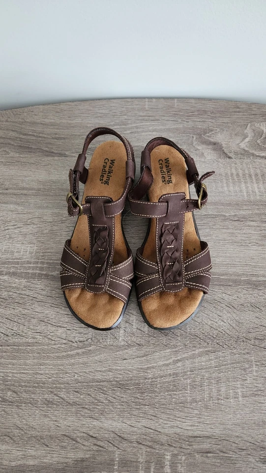 SANDALIAS MUJER WALKING CUNA GAMUZA CONFORT TALLA 6 COLOR MARRÓN. Foto 2 de 4