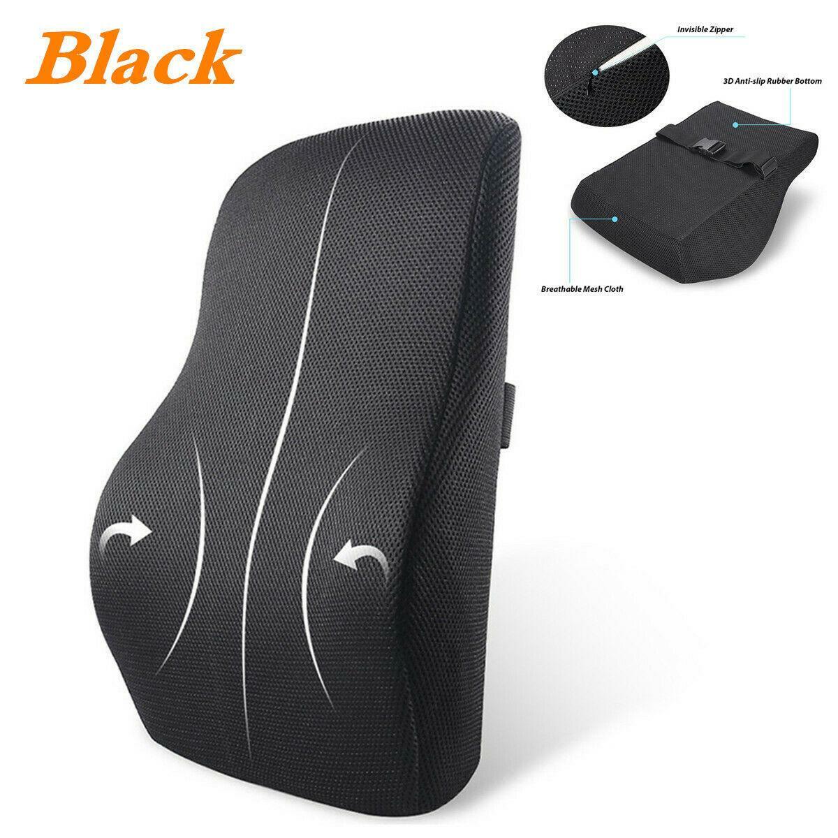 Memory Foam Lumbar Support Cushion Back 3D Mesh Pillow Pad Fit for Car Truck SUV