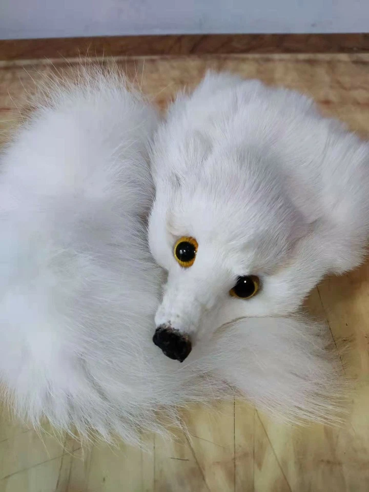 Accesorio de piel de cuero cola de zorro 100 % real decoración artesanal arte piel hecha a mano Foto 2 de 4