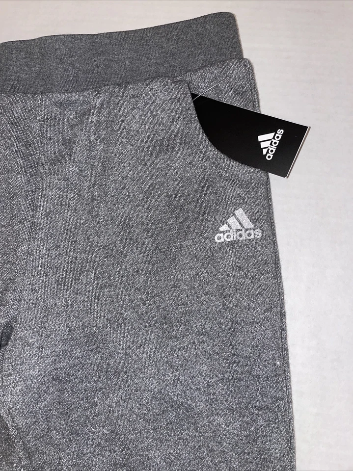 Adidas Sweatpants Glitter Gray Girls Youth Size Medium 10/12 AK4464 - Image 2 of 4