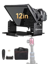 Moman MT12 Teleprompter 12" Metal Prompter Kit for DSLR Camera Camcorder Phone