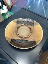 Mid Century Pottery Craft Stoneware Large Round Ashtray USA 10" Maxwell