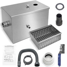 Commercial Grease Trap 8lbs Stainless Steel Interceptor Side Inlet Heavy Duty