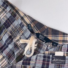 Polo Ralph Lauren Swim Trunks Mens 32 Patchwork Madras Plaid Drawstring