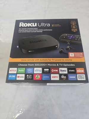 Roku Ultra 4661R 4K Streaming Media Player with Voice Remote and JBL Headphones