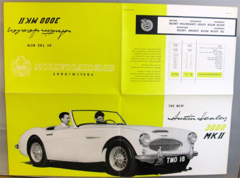 AUSTIN HEALEY 3000 Mk II Car Sales Brochure c1961 #2034 - Image 4 of 4