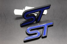 Blue Black Front Grille & Rear Boot Badge for Ford ST