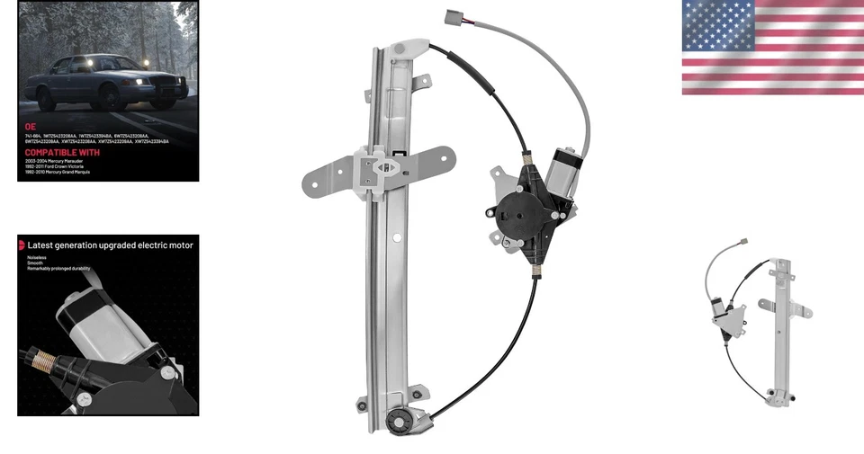Regulador de janela de energia confiável com motor para Mercury Grand Marquis 1992-2010 - Imagem 2 de 4