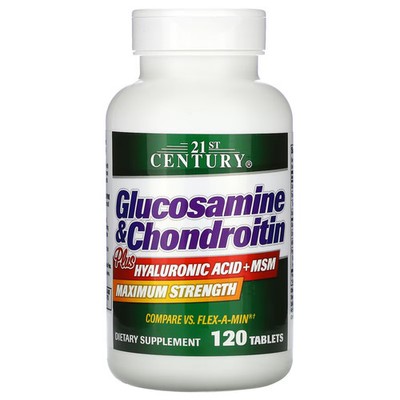 2 X 21st Century, Glucosamine & Chondroitin Plus Hyaluronic Acid + MSM, 120 Tabl