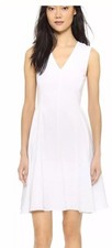 New Theory White  Linen Stretch A-line Dress 00 Nwt