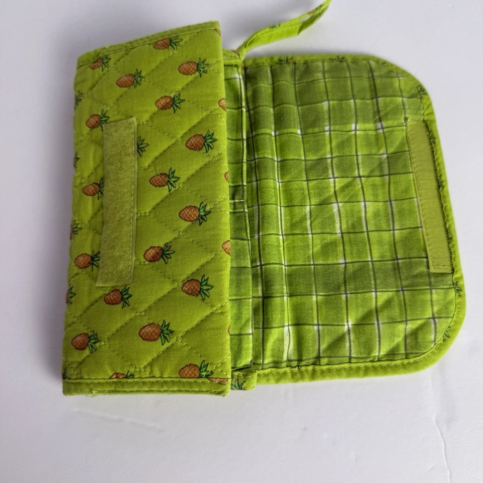 Maggi B Acolchado Verde Piñas Y Palmeras Tela Cartera Cartera Bandolera Nuevo sin Etiquetas Foto 4 de 4