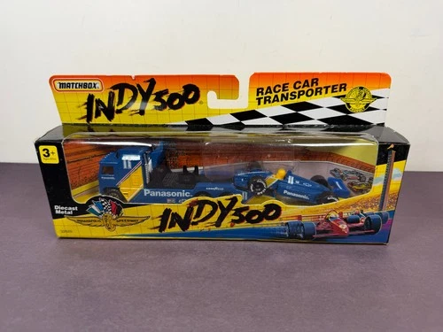 Matchbox Indy 500 RACE CAR TRANSPORTER Panasonic 1:64 DieCast 32620 Vintage 1990