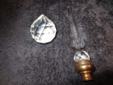BOULE et fleche A PAMPILLES CRISTAL ou verre/pour ancien LUSTRE
