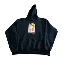 Hook Ups Skateboards Princess Peach Graphic Black Pullover Hoodie Size M 23x26