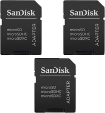3 Pack SanDisk MicroSD to SD Memory Card Adapter with Built-in Write Protection