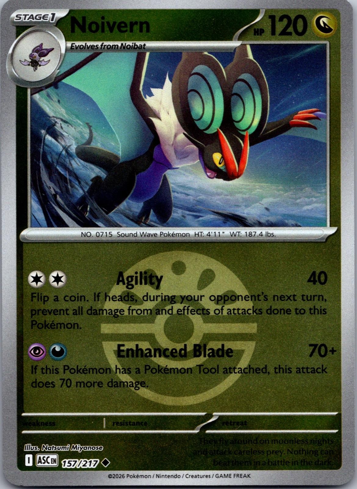 Noivern (Friend Ball) 157/217 Uncommon Ascended Heroes Pokemon Reverse Holo NM/M