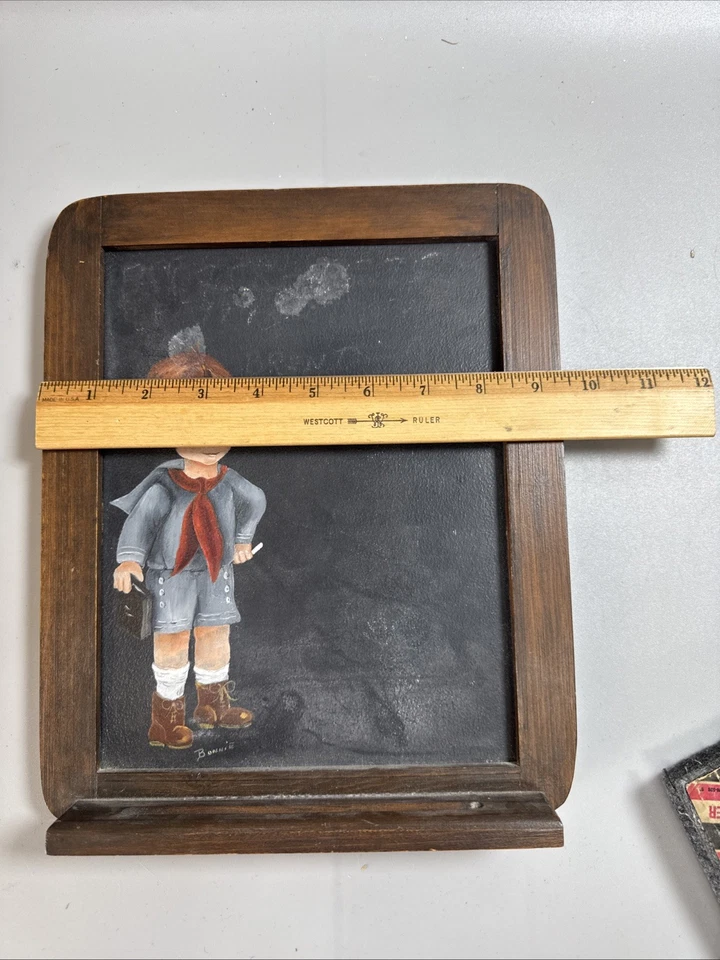 Vintage Hand Painted Chalkboard With Wooden Frame - Image 4 of 4