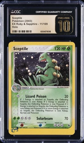 2003 POKEMON EX RUBY & SAPPHIRE #11 SCEPTILE CGC 10 PRISTINE
