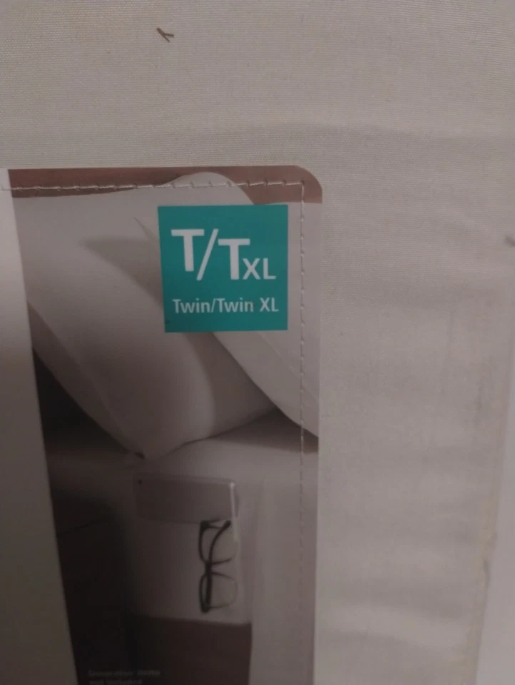 Juego de sábanas de microfibra cepillada súper suave Mainstays Twin XL Sea Shell blanco Foto 4 de 4