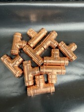 Pack OF 10 15mm Solder Ring Equal Tee Pre-Soldered Capillary Copper Fittings