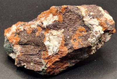 Calcite On Pretty Multi Colored Amygdaloidal Basalt From Copper Mine Michigan