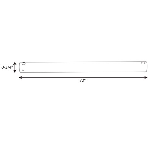 Progress Lighting P2609 Chrome 72" Ceiling Fan Downrod For 15 Ft Ceilings - Picture 8 of 9