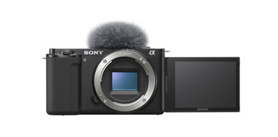 SONY Alpha ZV-E10 Body Vlogging Kamera Systemkamera, 7,5 cm Display Touchscreen