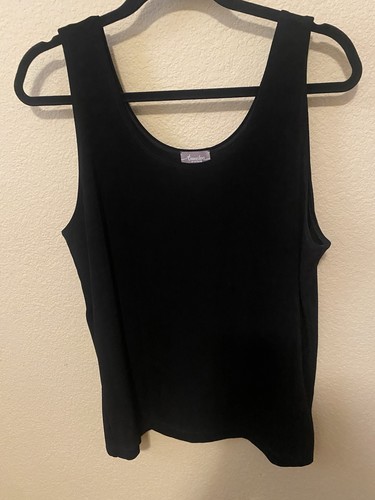 Chicos Travelers Tank Top Women's Size 3 (US XL) Black Wrinkle Free Slinky