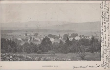 Bird's Eye View of Village Alexandria New Hampshire Stone Wall 1906 DPO Postcard