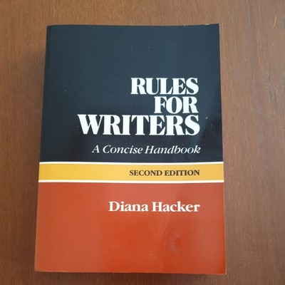 RULES FOR WRITERS: A Concise Handbook (Second Edition) 1988 SOFTCOVER D. Hacker
