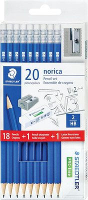 Norica Pencil Set: 18 Pre-Sharpened #2 HB Pencils with 1 Eraser & 1 Sharpener, B