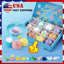 Bath Bombs with Toys Inside Ocean Theme Natural Sea Salt Colorful SPA Balls Gift