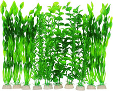 Artificial Fish Tank Plants, Green Plastic Aquarium Accessories, Multi Shape Fak