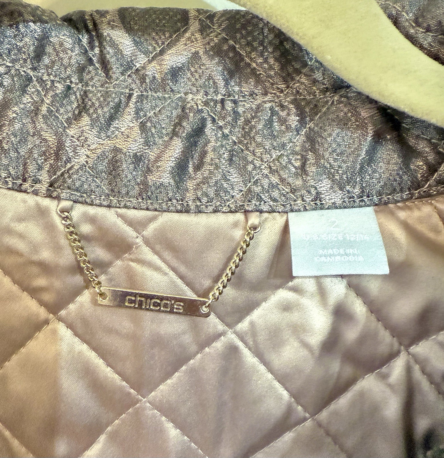 Chico’s Quilted Python Animal Print Outerwear Jac… - image 10