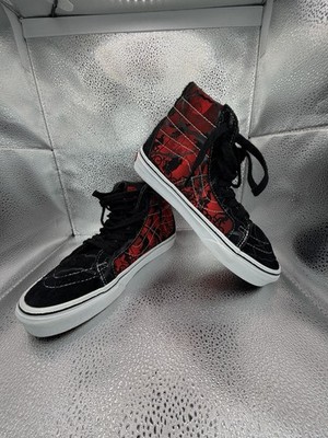 Vans Sk8-Hi Black Red Stranger Things Friends Dont Lie Men 6 Women 7.5 