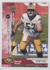 2018 Upper Deck CFL Red 146/150 David Beard #16 0b3