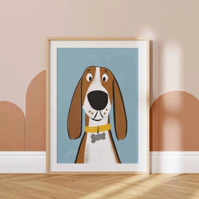 Minimalistisches Tierporträt Poster Hundeäesthetik Leinwand modern