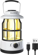 LED Camping Lantern, USB C Rechargeable with Stepless Dimming, Vintage Portable