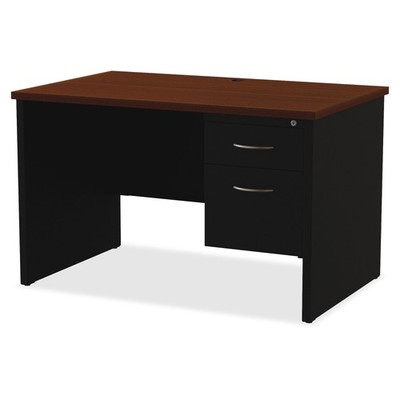 Lorell LLR79147 Walnut Laminate Steel Desk 48''x30''